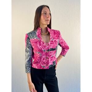 Alberto Malaki Fitted Jacket. Floral and Animal Print